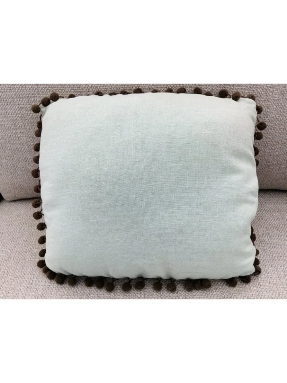 Whimsical Bird Tree Applique Throw Pillow Life Is Good 12x10 Pom Trim - Picture 6 of 6